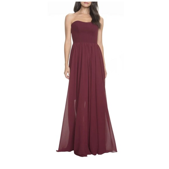 NWT Dress The Population Ella Gown In Burgundy SIZE‎ M - Picture 1 of 7